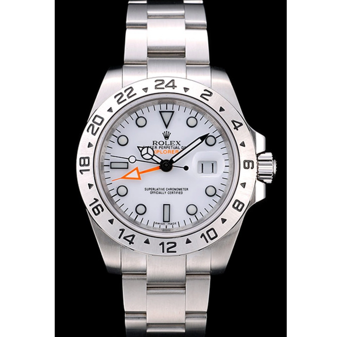 Aaa replica watch Dial Explorer Bezel White Rolex Stainless Watch Steel 0709